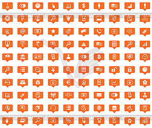 Установить управления оранжевый иконки сообщений - изображение в векторе
