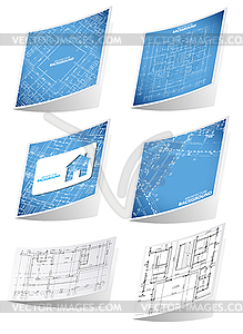 Архитектура фон набор наклеек - клипарт в формате EPS