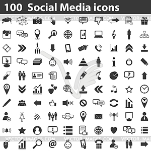 100 social media icons - vector EPS clipart
