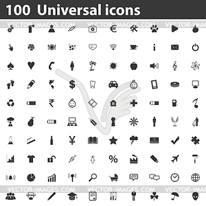 100 Universal icons set - vector image