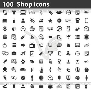 100 Shop icons set - vector clipart