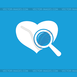 Heart checkup icon, white - vector clipart