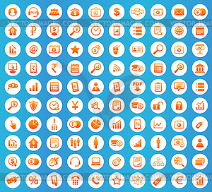 B2B icons round set - stock vector clipart