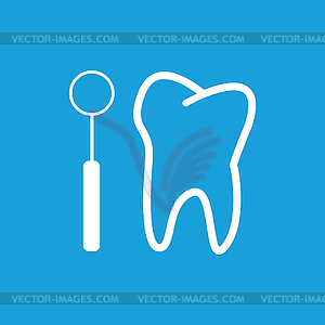 Tooth checkup icon, white - vector image