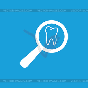 Tooth checkup icon, white - vector image