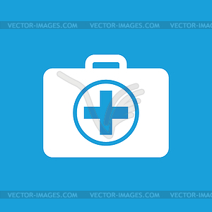 First aid kit icon, white - vector clipart