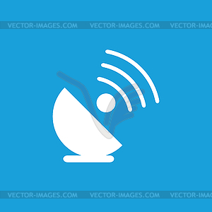 Satellite dish signal icon, white - royalty-free vector image