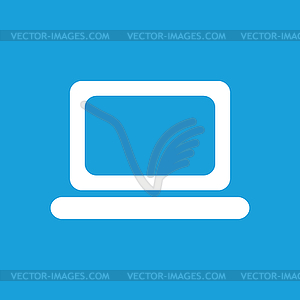 Laptop icon, white - vector clipart