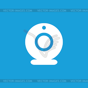 Web camera icon, white - vector clipart