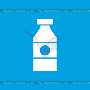 Sauce bottle icon, white - vector clip art