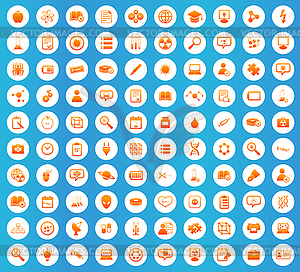 Science icons round set - vector clipart