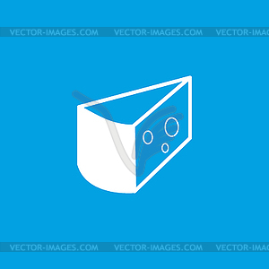 Cheese icon, white - vector clipart