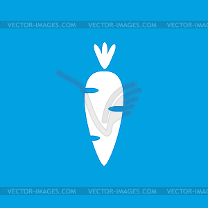 Carrot icon, white - vector image