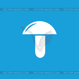 Mushroom icon, white - vector clipart