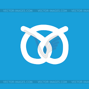 Kringle icon, white - vector image