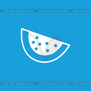 Watermelon slice icon, white - vector image