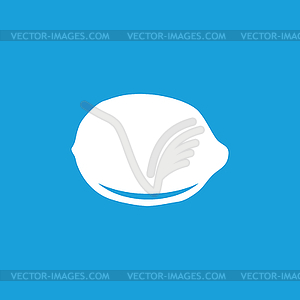 Lemon icon, white - vector image