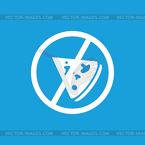 No pizza icon, white - vector image