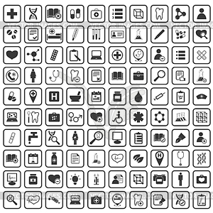 100 медицина иконки - изображение в векторе / векторный клипарт