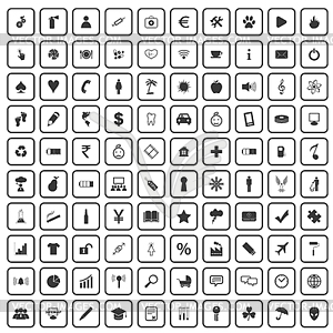 Установить 100 Универсальные иконки - клипарт в векторе