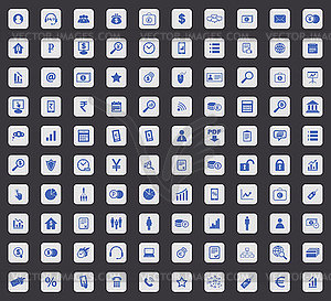 100 B2B icon set, square - vector image