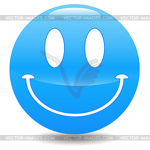 Синий улыбкой - векторное изображение клипарта