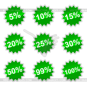 Icons with percent - vector clipart