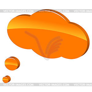 3d orange cloud - vector clipart