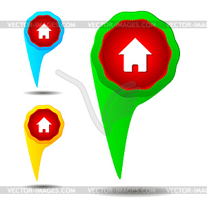 Set of map pointers - vector image