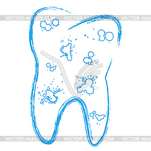 Tooth with caries - vector image