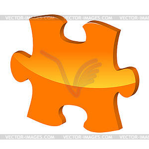 Orange puzzle 3d pie icon - vector clip art