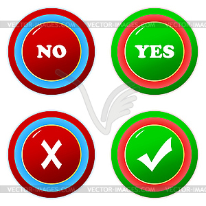 Buttons yes and no - vector clipart