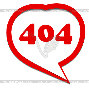 Red 404 error - vector clipart