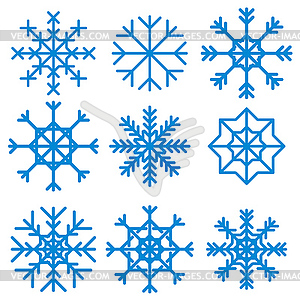 Snowflake set - vector image