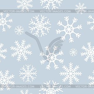 White snowflakes on gray background - vector clip art