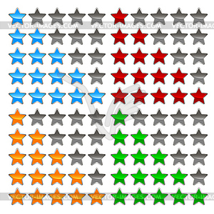 Star levels set - vector EPS clipart