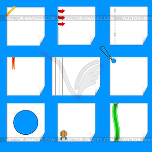 Set of writing-book sheets - vector clip art