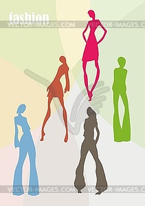 Female models - vector clip art