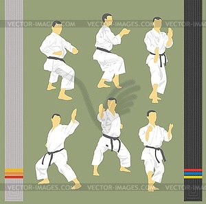 Set of images of karate - vector clipart