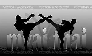 Thai boxing - vector clip art