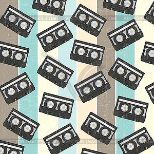 Background with vintage analogue music - vector image