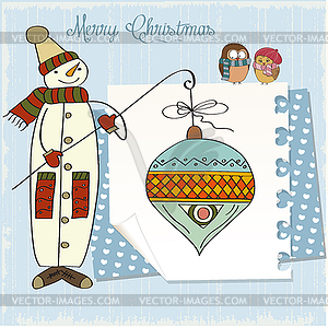 Снеговик с большой Рождественский бал - изображение в векторном виде
