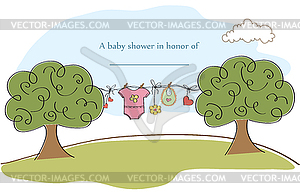 Baby shyower card - vector image