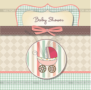 Baby girl announcement card - vector clip art