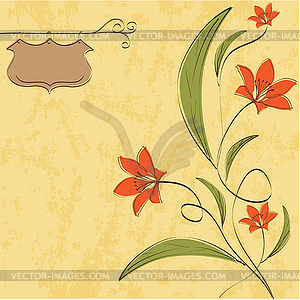 Romantic flowers background - royalty-free vector clipart