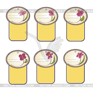 Floral labels set - vector clipart