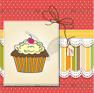 Birthday cupcake - vector clipart / vector image