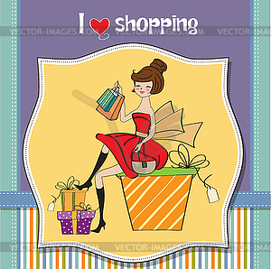 Pretty young woman who is happy that she went - vector clipart