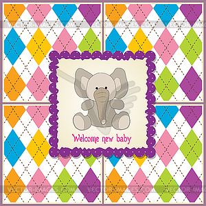 Romantic baby announcement card - vector clip art