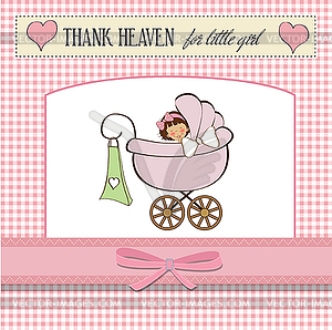 Baby girl announcement card - vector clip art